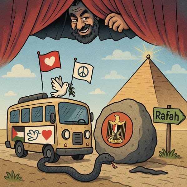 "قافلة الصمود" أم قافلة التآمر؟ في تشريح مسرحيّة سياسيّة رديئة الإخوان يعودون متنكّرين: قراءة في خبث القوافل وحكمة الرفض المصري