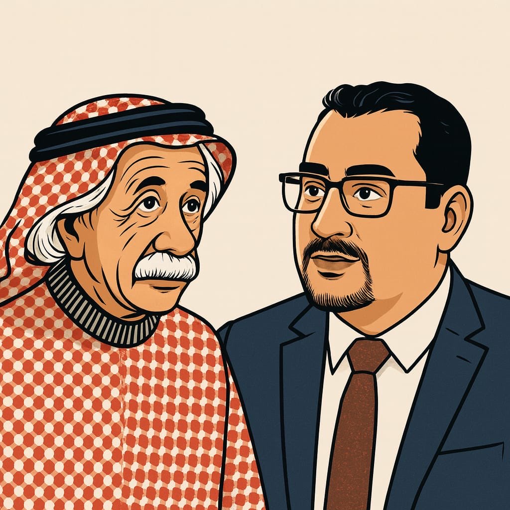 حوار دار بين أينشتاين السعودي وبين الأستاذ محمد قنديل